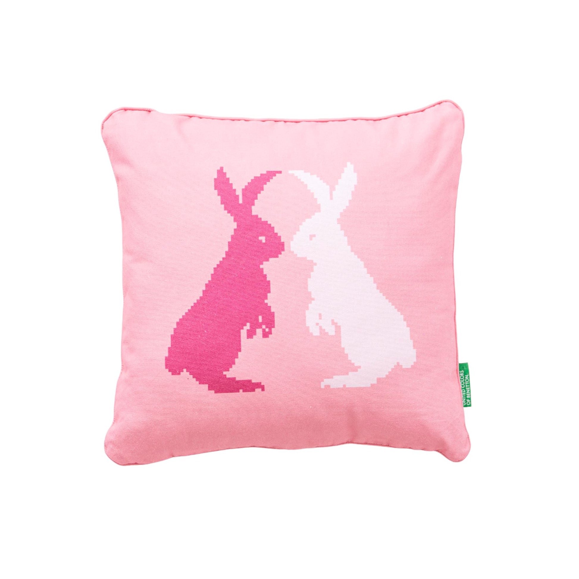 Cojin 40x40cm Relleno 300gr Poliester 100% Algodon Canvas 300gsm Conejo Rosa Benetton