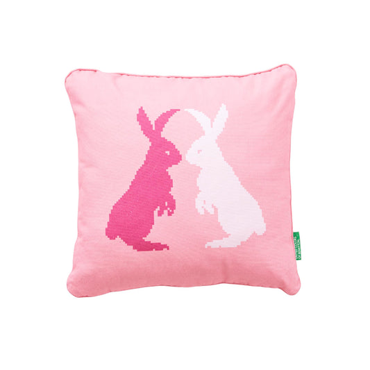 Cojin 40x40cm Relleno 300gr Poliester 100% Algodon Canvas 300gsm Conejo Rosa Benetton