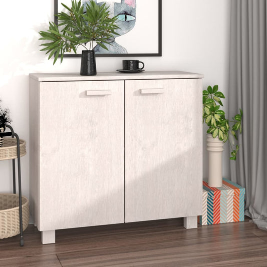 Aparador Hamar Madera Maciza De Pino Blanca 85x35x80 Cm_0
