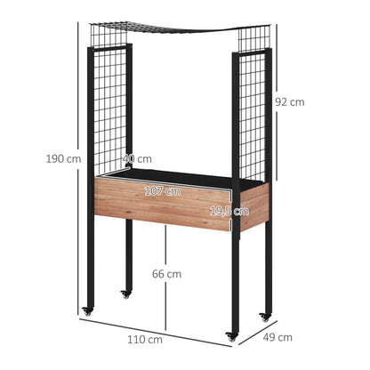 Outsunny Mesa De Cultivo Con Ruedas Huerto Urbano Elevado Enrejado 110x49x190 Cm_2