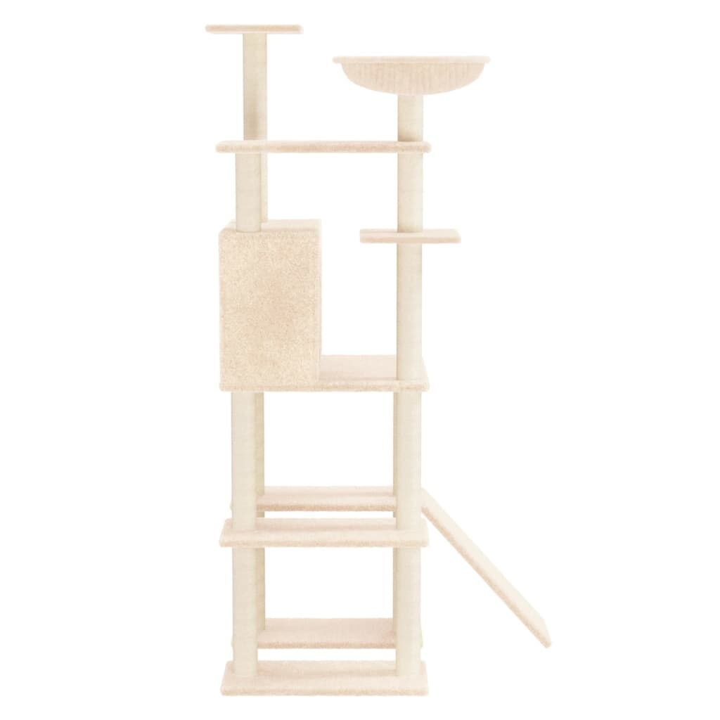 Vidaxl Rascador Para Gatos Con Postes De Sisal Crema 166 Cm_3