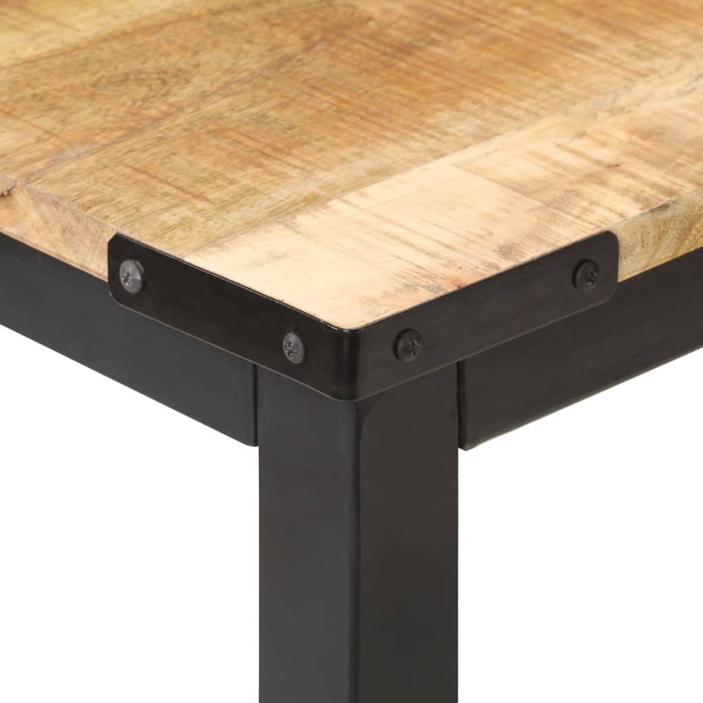 Mesa De Comedor De Madera Maciza De Mango Rugosa 140x70x76 Cm_4