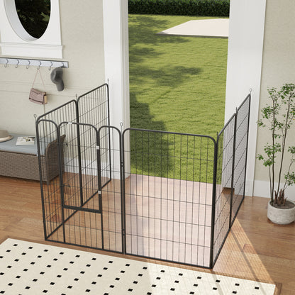 Pawhut Parque Para Mascotas De 8 Paneles 80x120 Cm Con Puerta Y Doble Pestillo_4