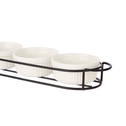 Set 4 Pzs Aperitivo Con Soporte Porcelan Colección Vessia_4