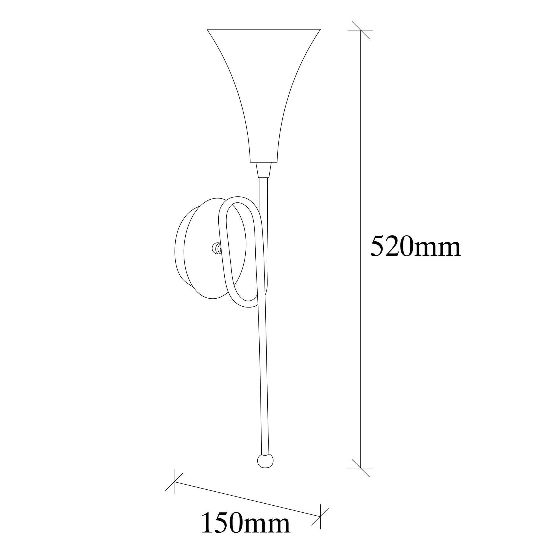 Aplique De Pared, Metal , Oro, 13x15x52, Casquillo E 27 Max 40 W_1