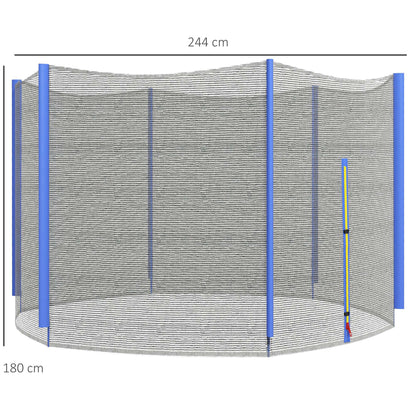 Sportnow Red De Seguridad Para Cama Elástica Ø244 Cm Para 6 Postes Rectos Azul_2