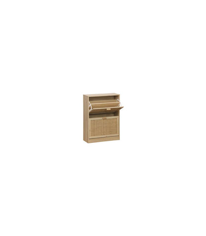 Armario Zapatero 2 Puertas Abatibles Decor Acabado Pino/rattan, 60cm(ancho) 82cm(altura) 2_2