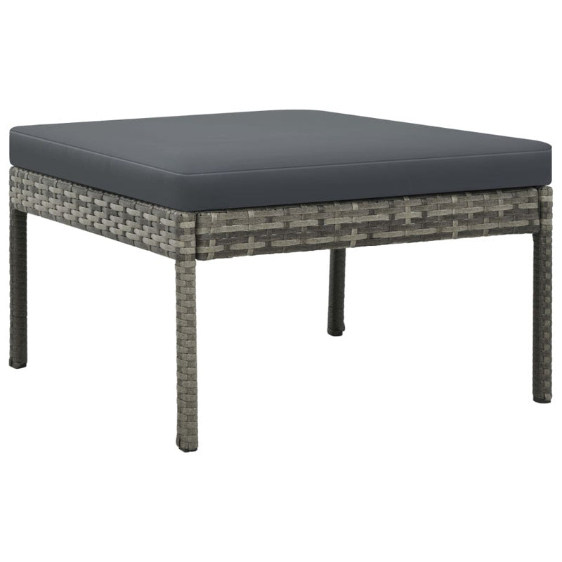 Vidaxl Set De Muebles De Jardín 3 Pzas Y Cojines Ratán Sintético Gris_5