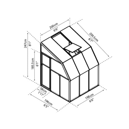 Pérgola adosada cerrada Sunroom 262x200 cm