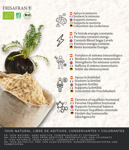 Maca Negra En Polvo Ecológica | Calidad | Frisafran