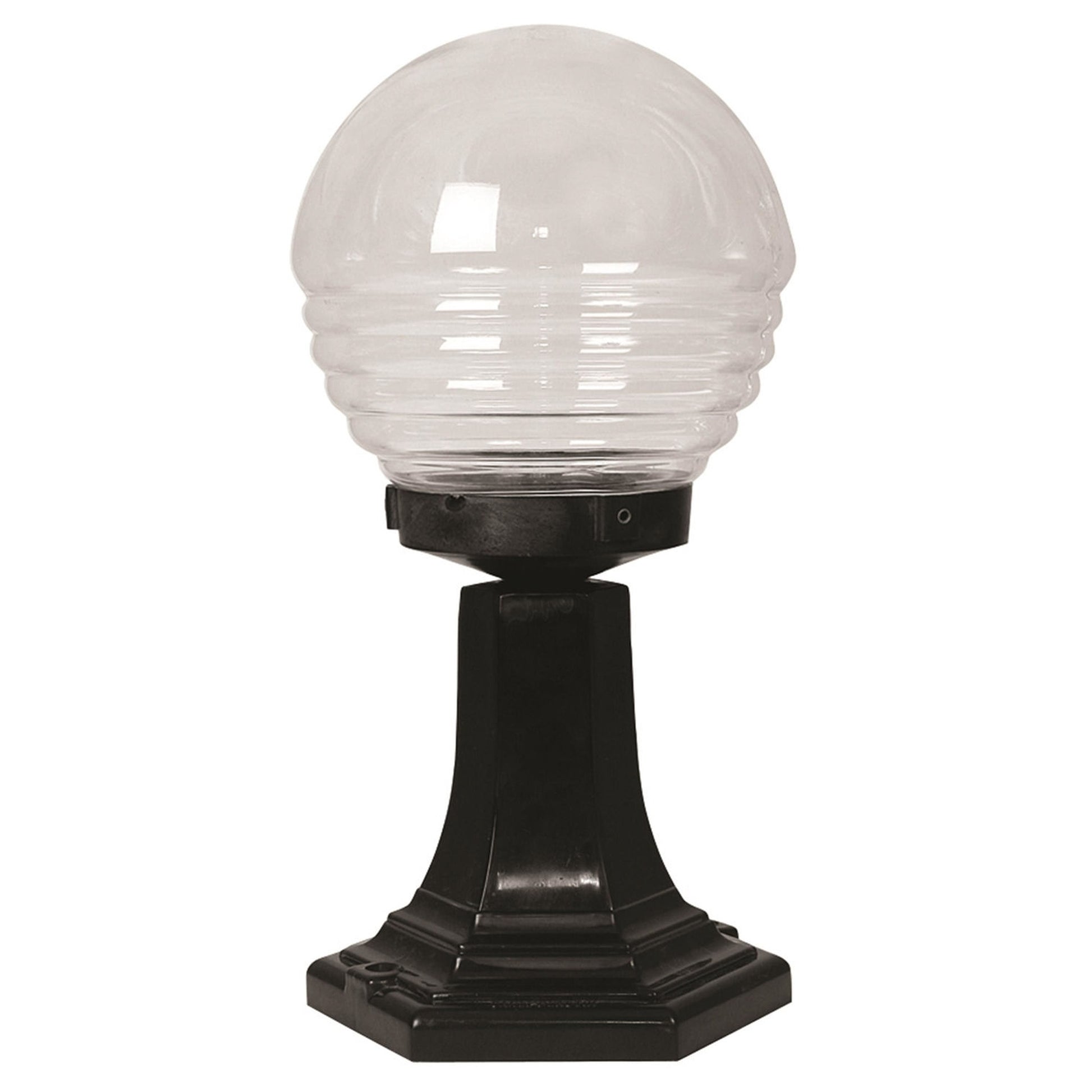 Aplique De Suelo Recto, Pantalla Libre, Para Exterior, Abs , Negro, 20x20x40, Casquillo E 27 Max 60 W_0