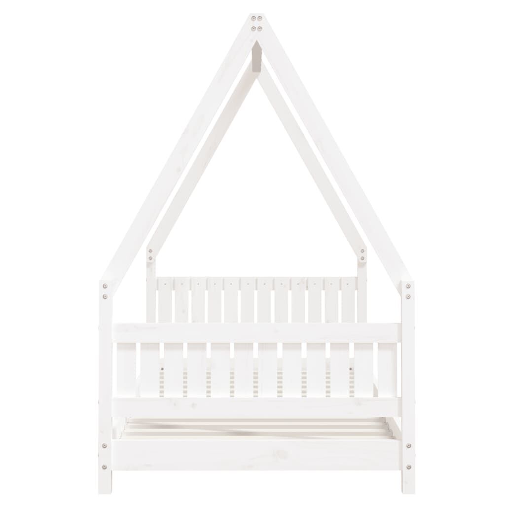 Vidaxl Estructura De Cama Para Niños Madera De Pino Blanco 90x190 Cm_4