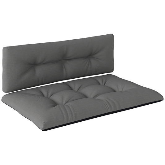 Outsunny Cojines Para Palets 2-piezas Set De Tela Resistente Impermeable Gris_0