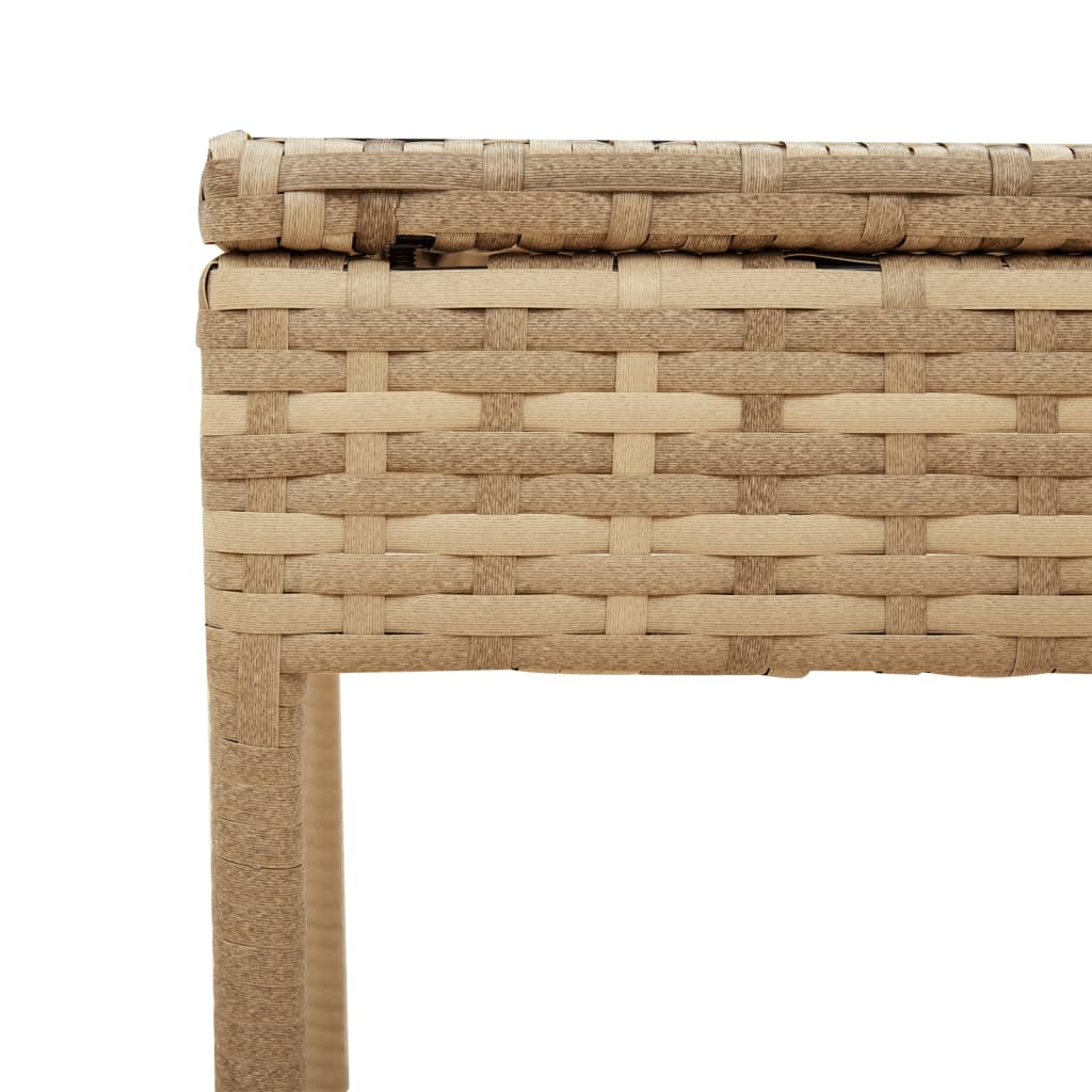 Tumbona Con Capota Y Mesa Ratán Sintético Beige / Vetonek_4
