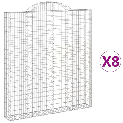 Cestas De Gaviones 8 Uds Forma De Arco Hierro 200x30x220/240 Cm_0