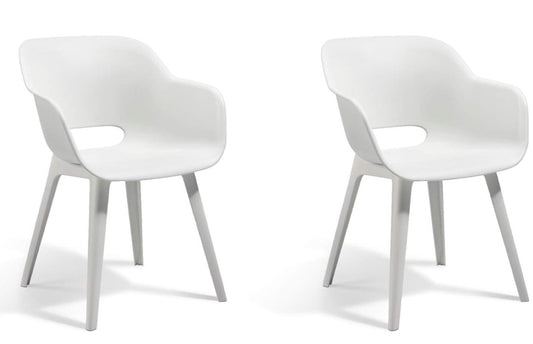 Keter, Conjunto Akola Dos Sillas Jardín Blanco, 56.7 X 55.8 X 80.1 Cm,2 Uds_0