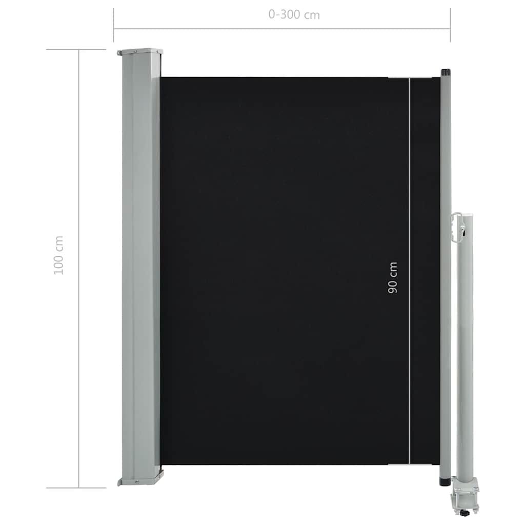 Vidaxl Toldo Lateral Retráctil Para Patio 100x300 Cm Negro_2