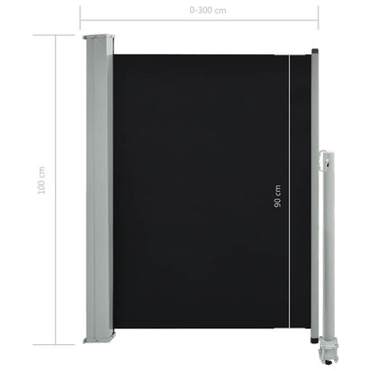 Vidaxl Toldo Lateral Retráctil Para Patio 100x300 Cm Negro_2