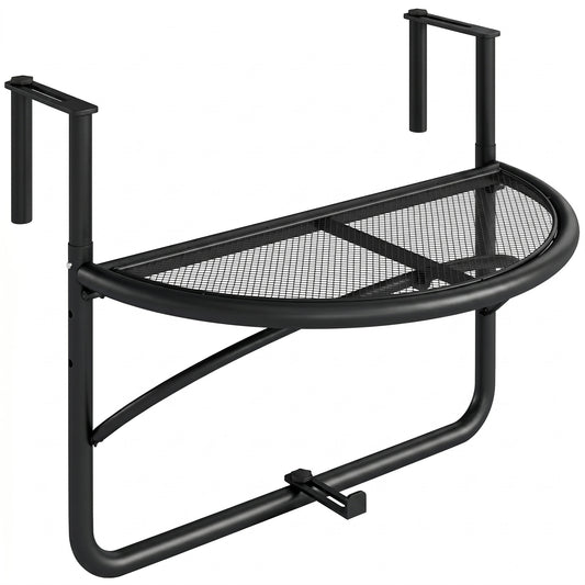 Outsunny Mesa Colgante De Balcón Semicircular 60x47x50 Cm Ajustable En Altura_0