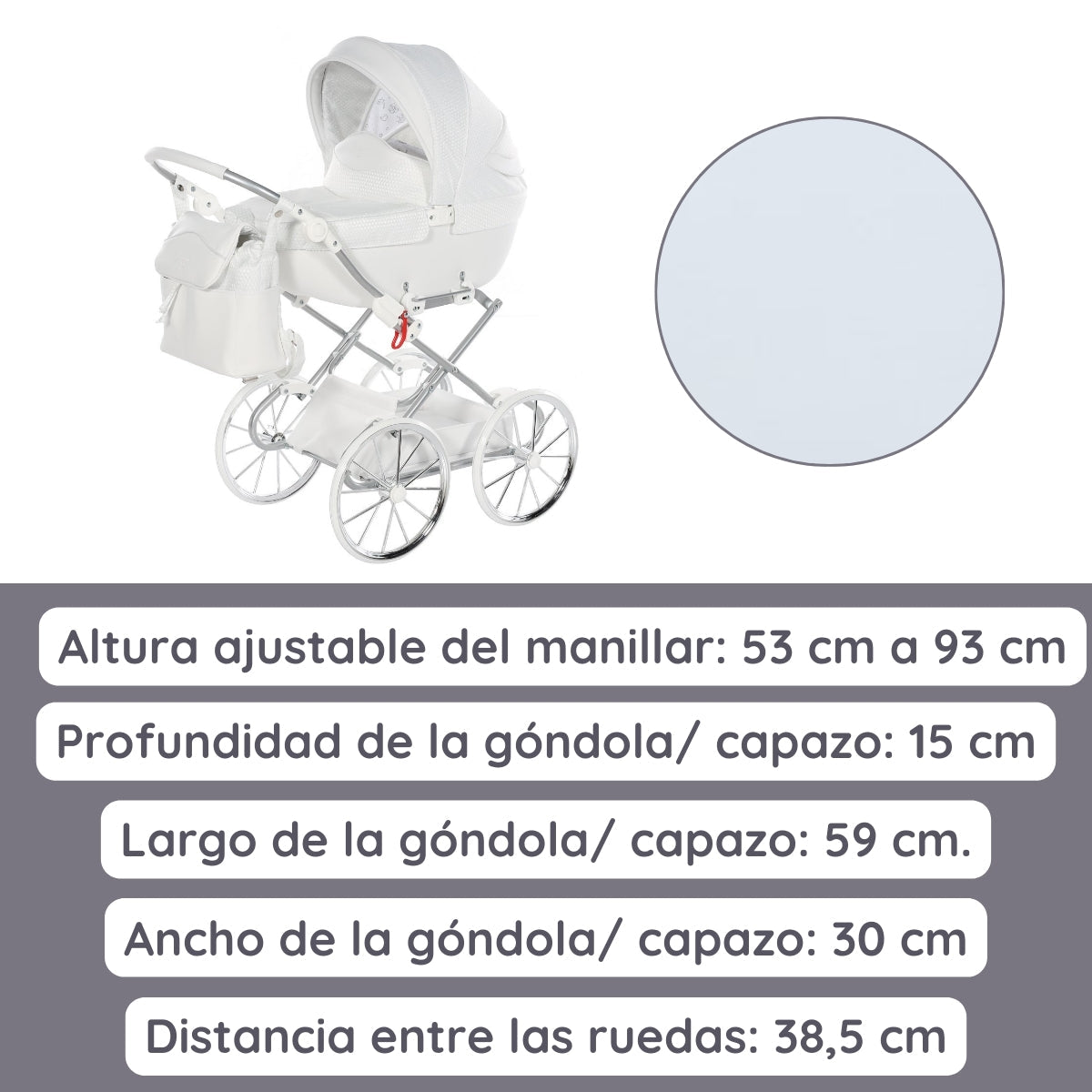 Junama Carro De Muñecas Dolce Classic | Un Carrito Elegante Para Imaginar Y Disfrutar Cada Paseo_4