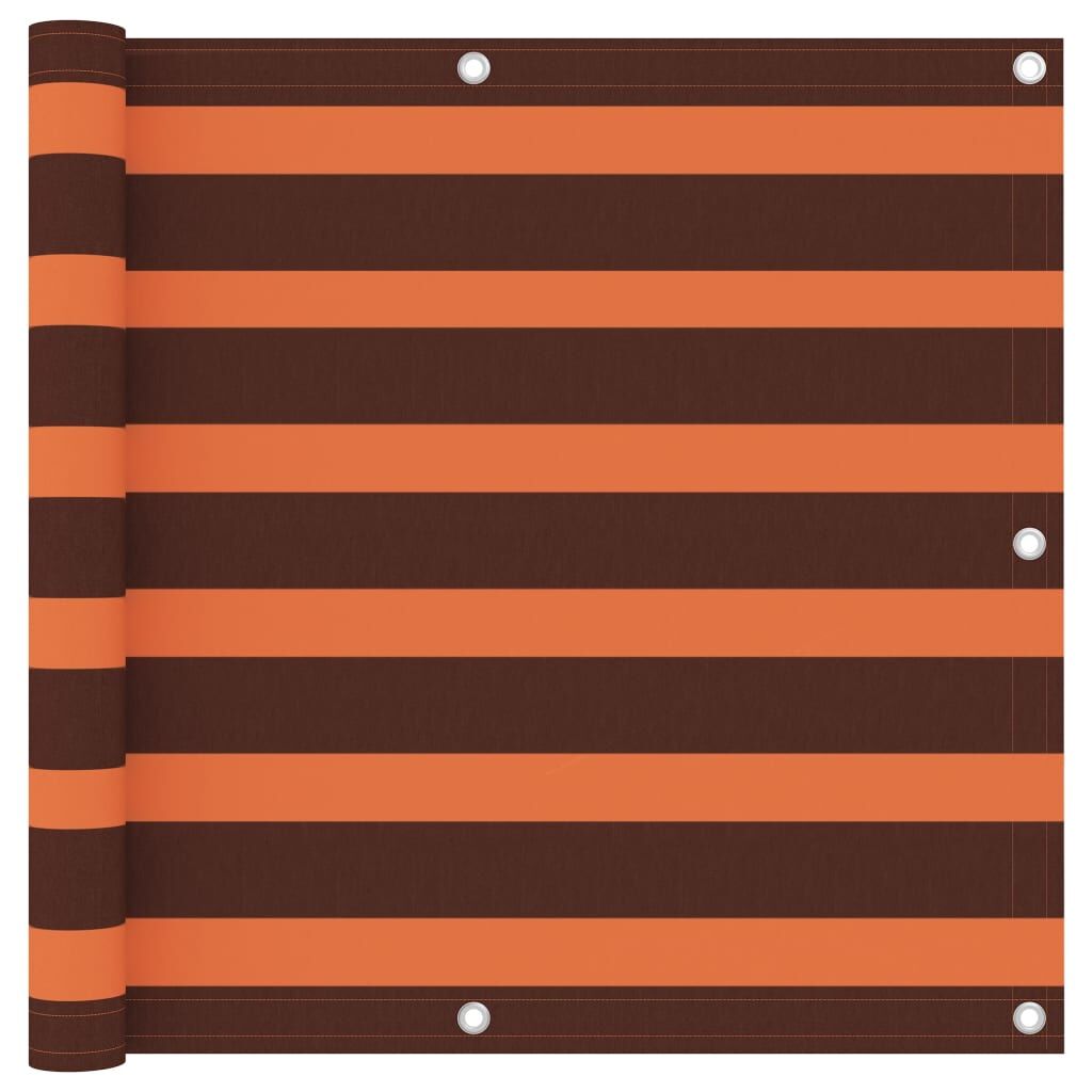 Vidaxl Toldo Para Balcón Tela Oxford Naranja Y Marrón 90x300 Cm_0