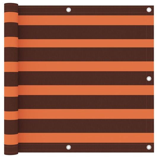 Vidaxl Toldo Para Balcón Tela Oxford Naranja Y Marrón 90x600 Cm_0