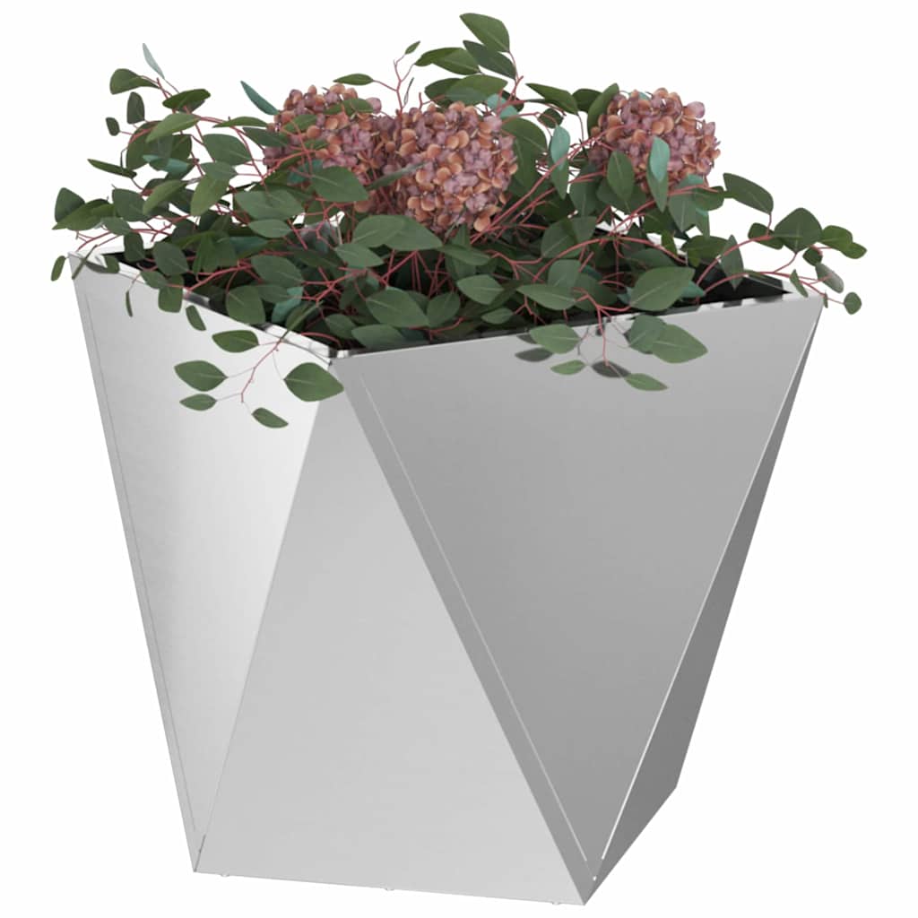 Jardinera 2 Pcs Plateado 40 X 40 X 40 Cm Acero Galvanizado_2