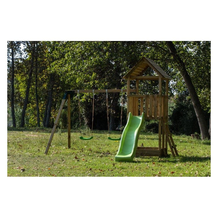 Parque Infantil Masgames Tibidabo L Techo De Madera Con Columpio Basica: Con Arenero En La Base.