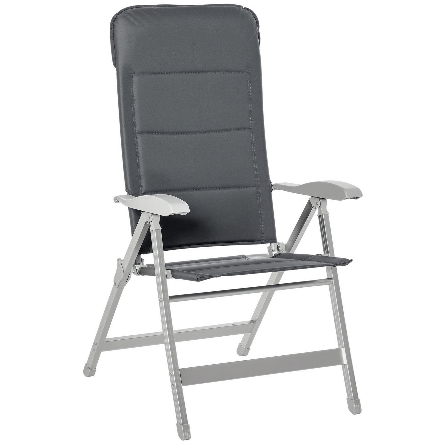 Outsunny Silla De Jardín Plegable Aluminio Con Respaldo Ajustable En 8 Posiciones_0