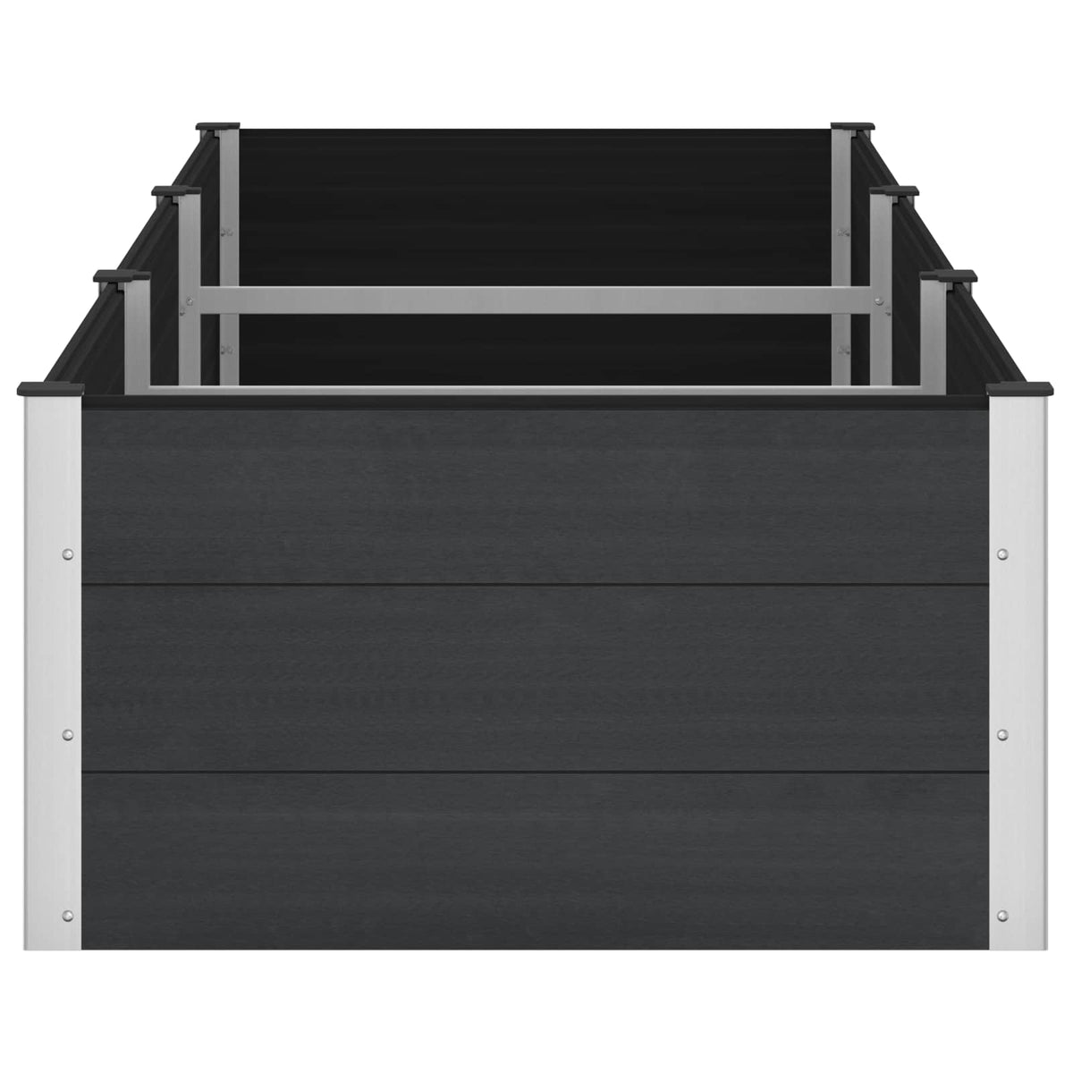 Arriate Elevado Negro 300 X 100 X 54 Cm Wpc Y Aluminio_3