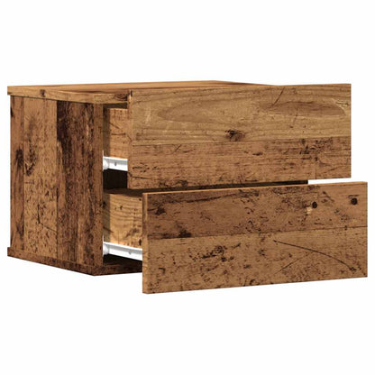 Mesita De Noche De Pared Madera Envejecida 40x32x30 Cm_3