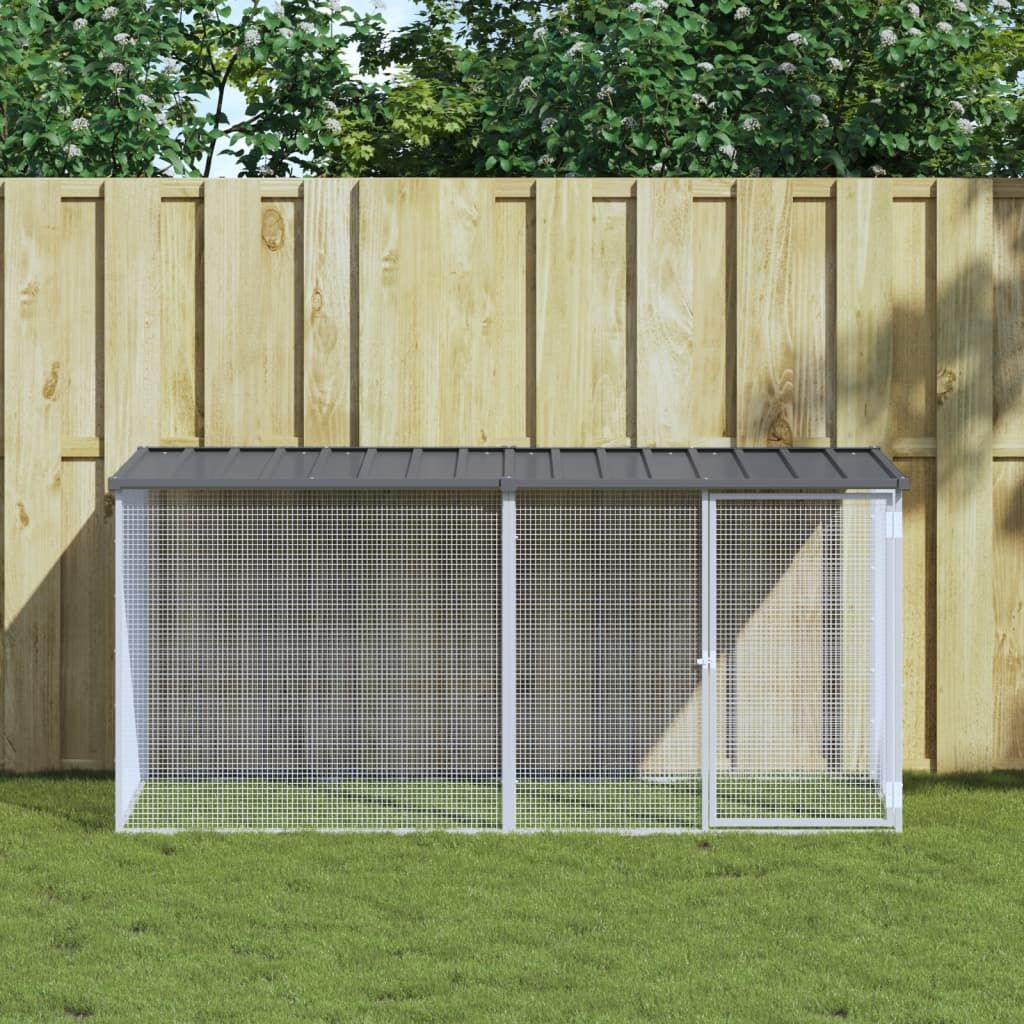 Vidaxl Gallinero Con Techo Acero Galvanizado Antracita 203x98x90 Cm_1