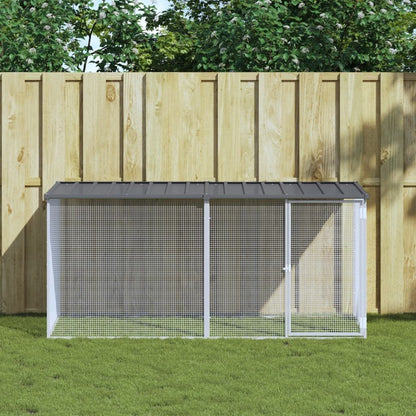 Vidaxl Gallinero Con Techo Acero Galvanizado Antracita 203x98x90 Cm_1