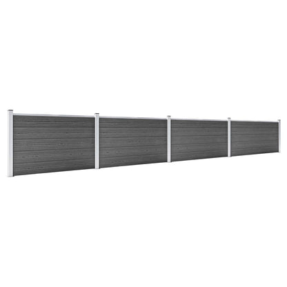 Set De Paneles De Valla Wpc Negro 699x105 Cm / Vetonek_5