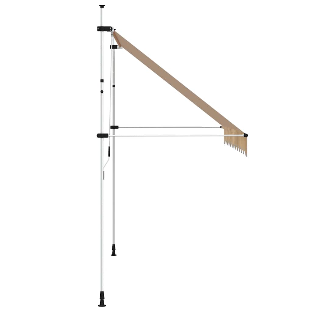 Toldo Manual Retráctil 300 Cm Naranja Y Blanco A Rayas_3