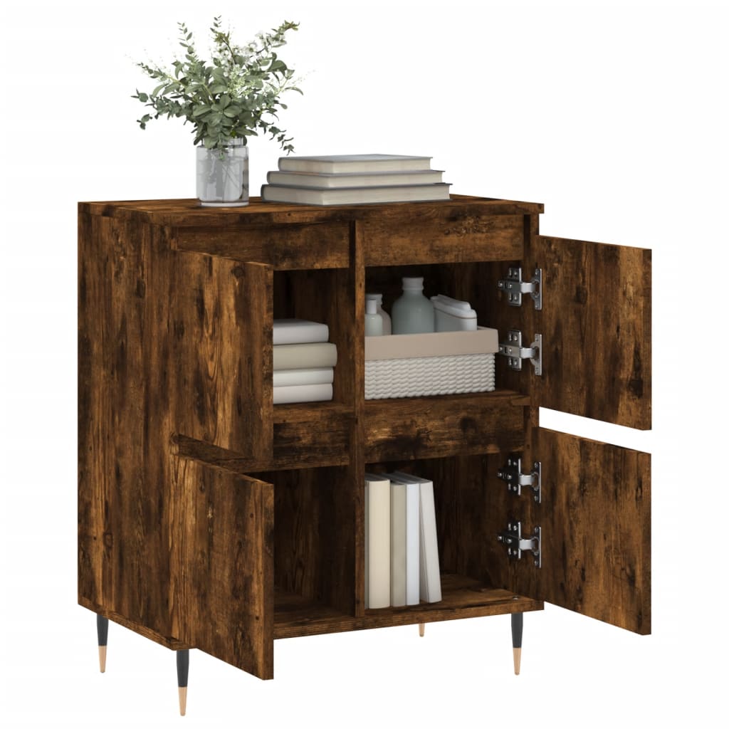 Aparador Madera Contrachapada Color Roble Ahumado 60x35x70 Cm / Vetonek_2