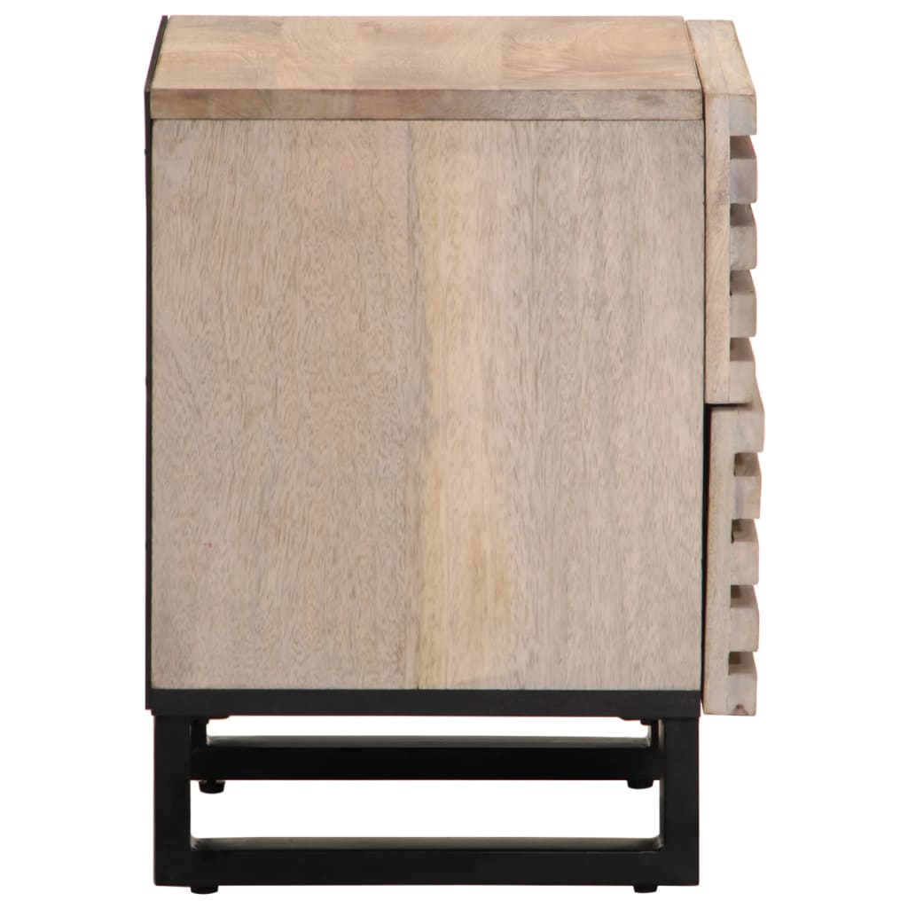 Mesitas De Noche 2 Uds Madera De Mango Blanqueado 40x34x46 Cm_3