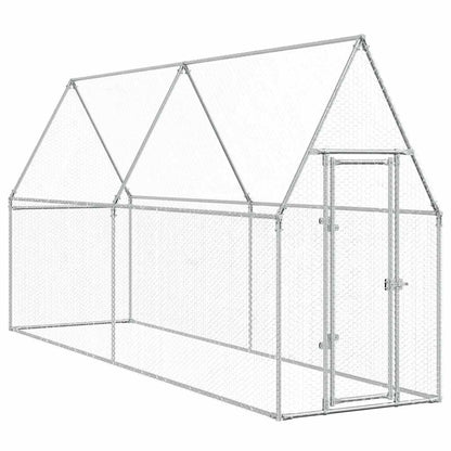 Vidaxl Jaula Para Gallinas Acero Galvanizado Plateado 400x100x190 Cm_0