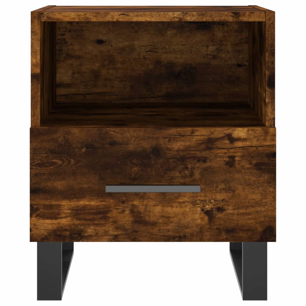Mesita De Noche Madera Ingeniería Roble Ahumado 40x35x47,5 Cm_2