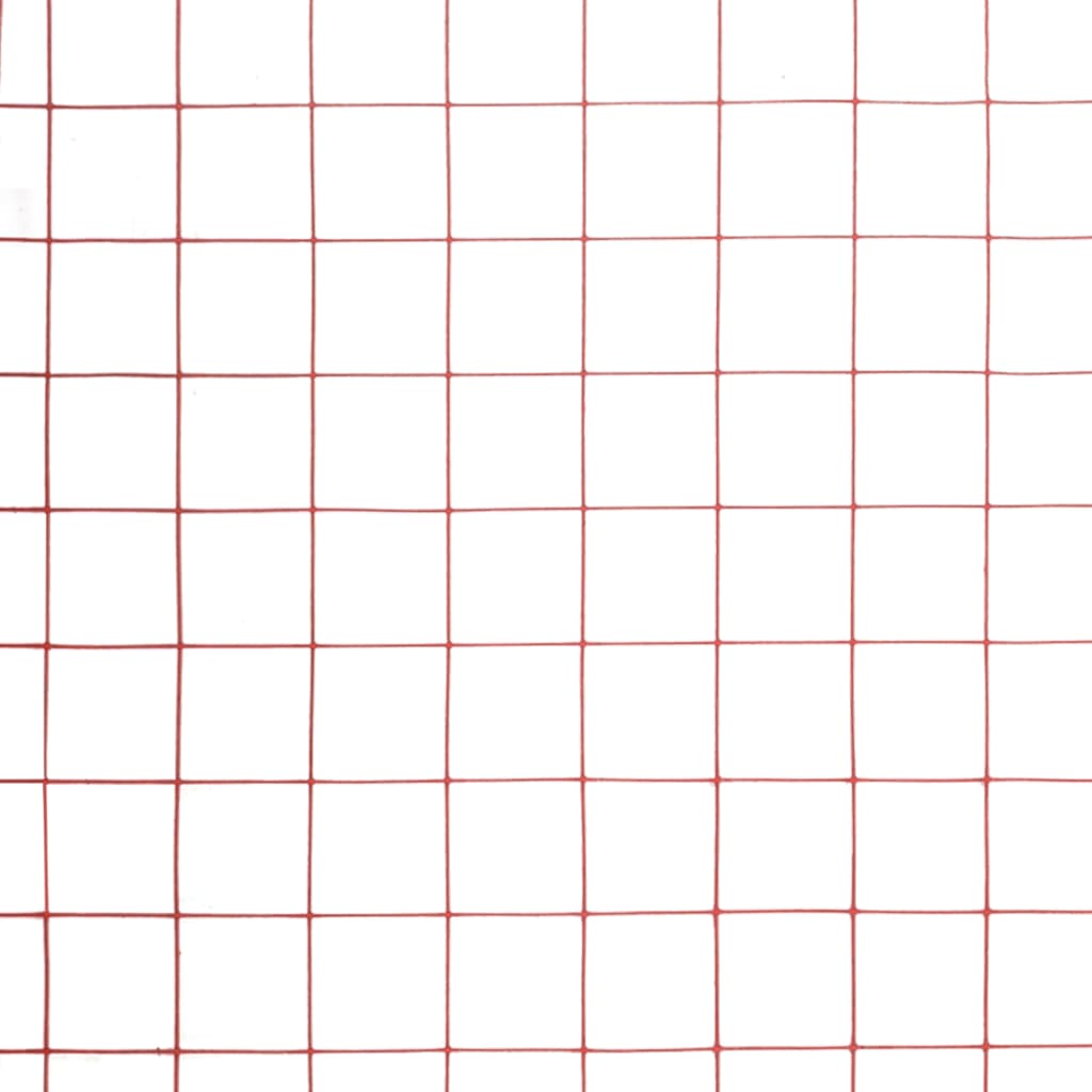 Alambrada De Gallinero Acero Revestimiento Pvc Rojo 25x1,5 M / Vetonek_3