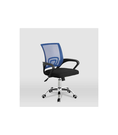 Silla Despacho Giratoria Martina Tapizada En Tejido Transpirable Azul/negro. Alto: 88-98,_1