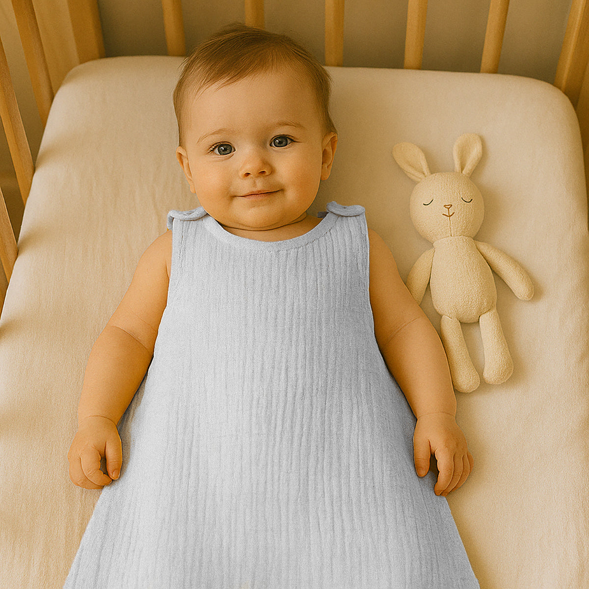 Saco De Dormir De Verano De Algodón Orgánico Blanco