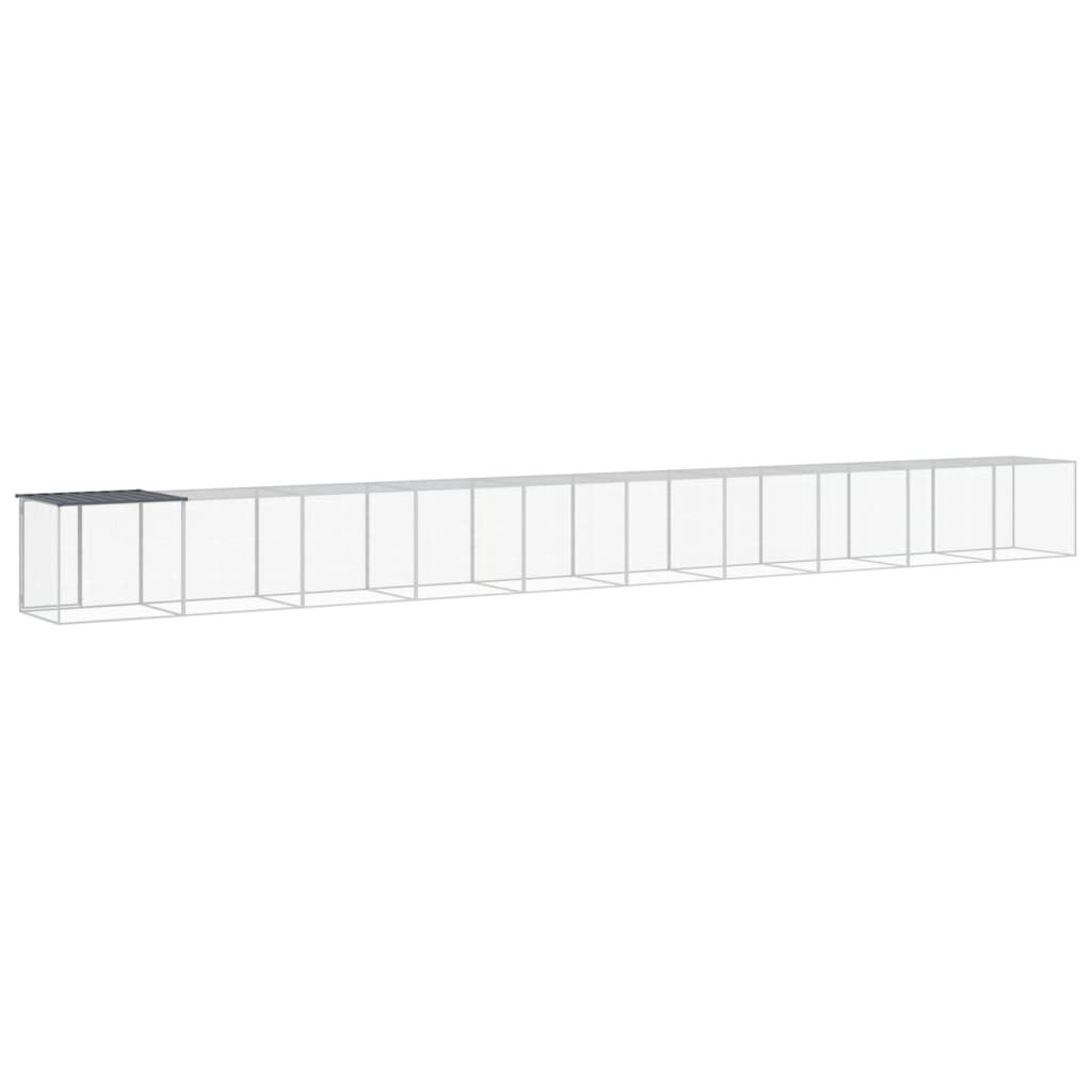 Vidaxl Gallinero Con Techo Acero Galvanizado Antracita 1003x98x90 Cm_4