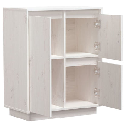 Aparador De Madera Maciza De Pino Blanco 60x34x75 Cm / Vetonek_4