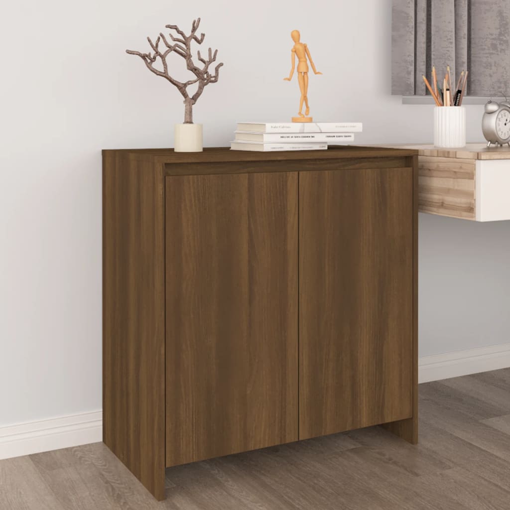 Aparador De Madera Contrachapada Marrón Roble 70x41x75 Cm / Vetonek_3