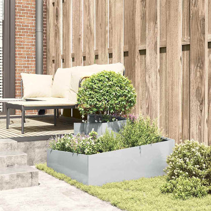 Macetero De Jardín Plateado 80 X 80 X 50 Cm Acero Galvanizado_3