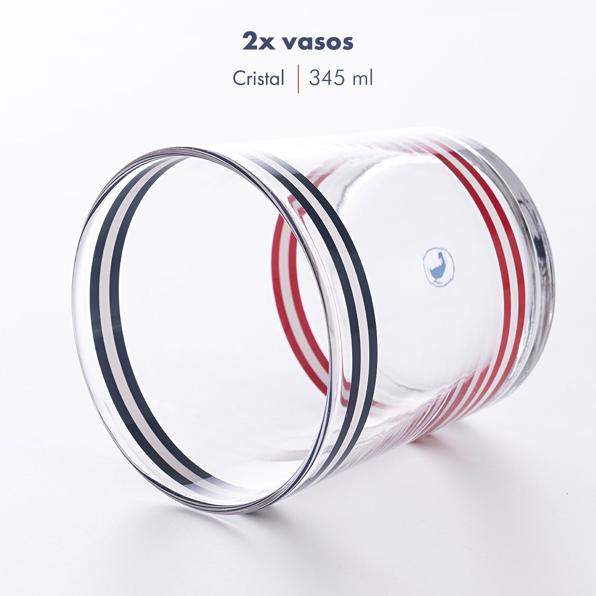 Set 2pzs Vasos De Cristal A Rayas 345ml El Ganso