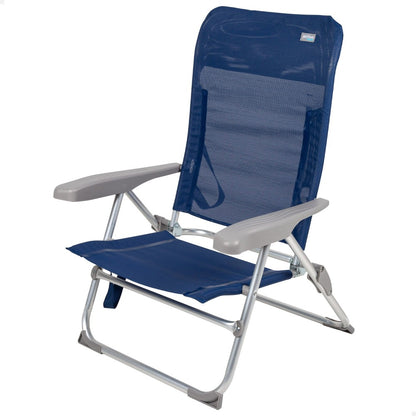 Silla De Playa Baja Multiposición Plegado Slim Azul Aktive_0