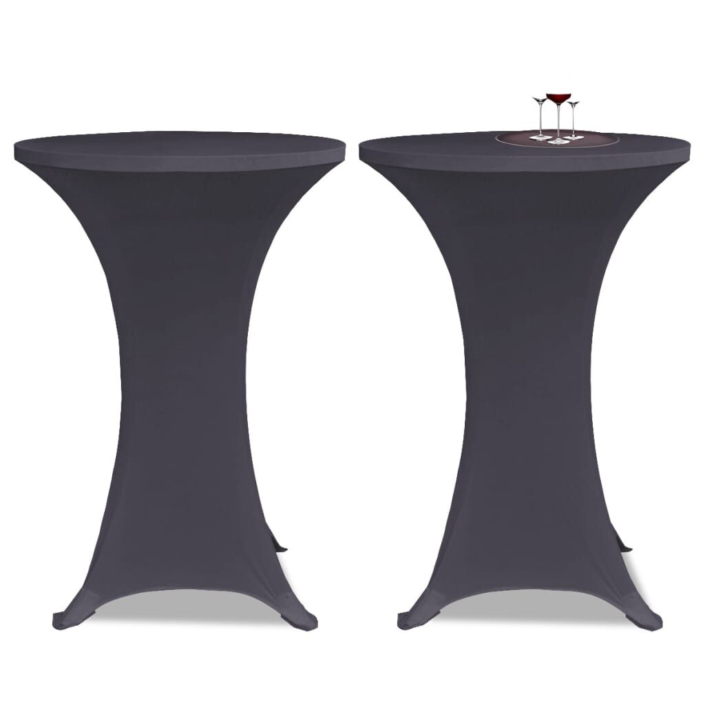 Vidaxl Funda Elástica Para Mesa 4 Unidades 60 Cm Gris Antracita_1