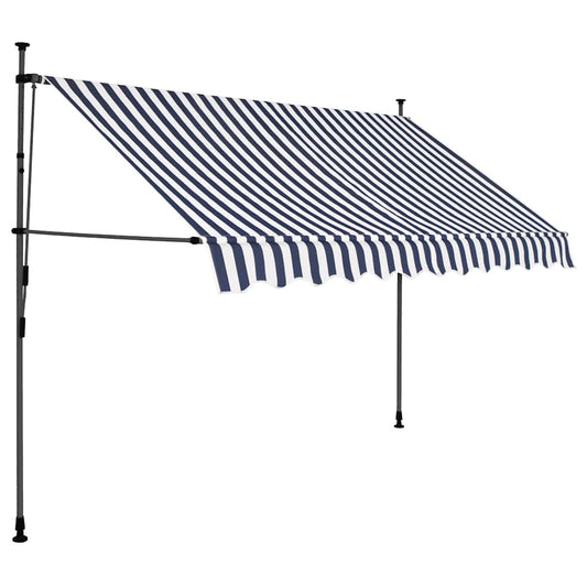 Toldo Manual Retráctil Con Led Azul Y Blanco 300 Cm_0